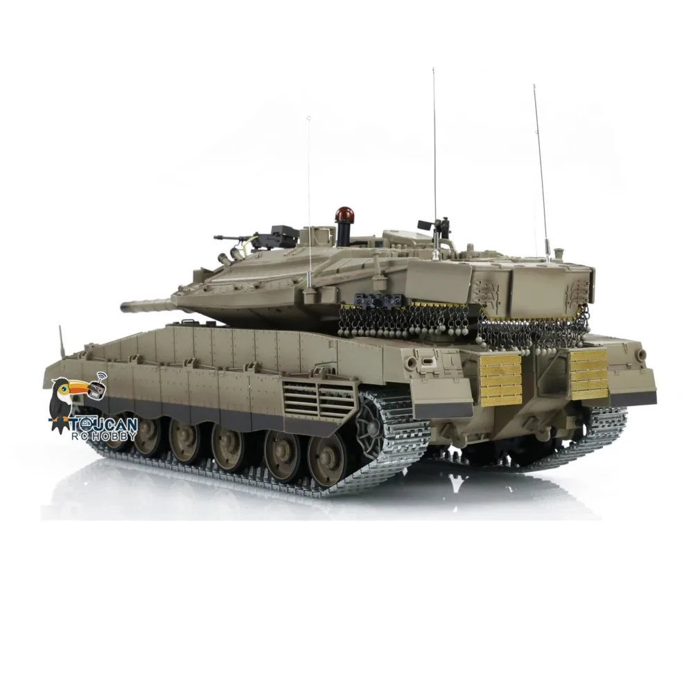 RC 탱크 업그레이드 에디션 1/16 헹롱 IDF 메르카바 MK IV TK7.0 3958 360 °   터렛 회전식 투칸 조종식 장난감