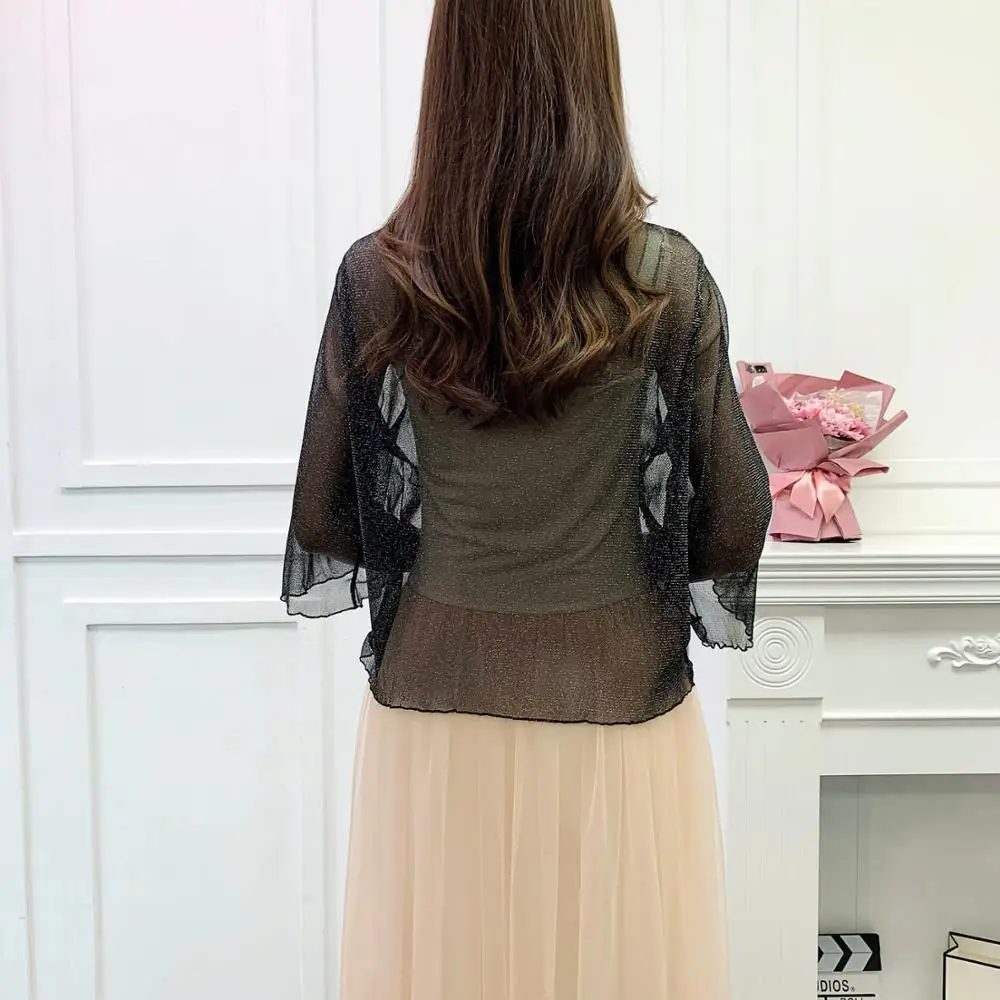 Purple Black Pink Summer Bolero Women Shrugs Shawls For Ladies Lace Bolero Cardigan Wedding Jacket