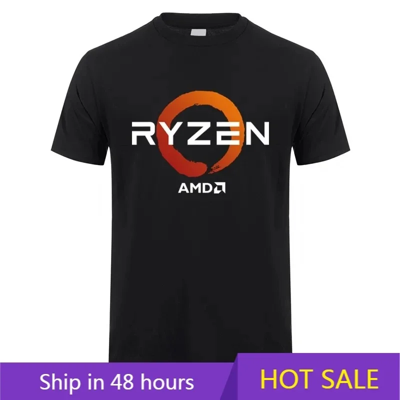 CPU AMD RYZEN T Shirt Summer Men Short Sleeve Cotton Tshirts RYZEN Man ...
