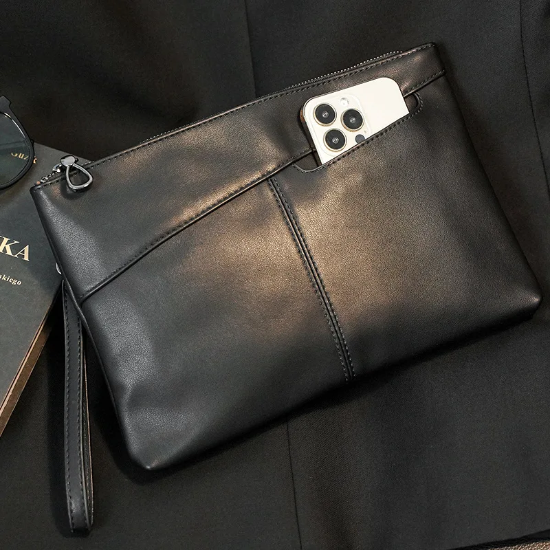Bolso de mano minimalista para hombre, bolsa de sobre para axilas de calle de alta calidad, edición coreana, para viajes de negocios de mediana edad y jóvenes, nuevo