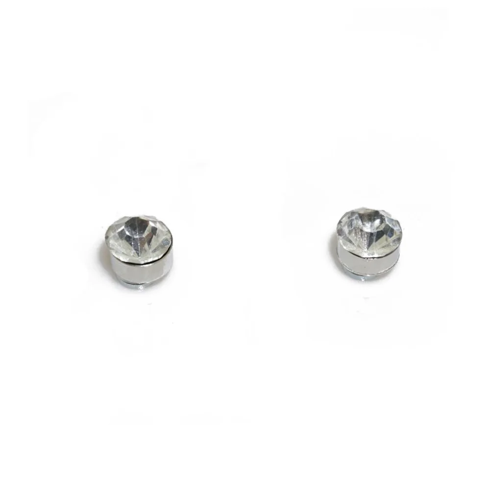 24Pcs/Set Crystal Rhinestone Magnet Earring Puck Women Mens Magnetic Fake No Piercing Clip Earring Jewelry Making Accessories 4