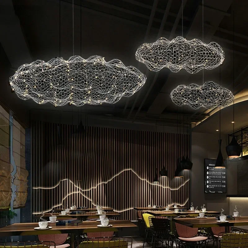 Modern Floating Cloud Pendant Lights Hotel Restaurant Industrial Chandelier for Office Bar Lamp Design Suspended Light Luminaire 2
