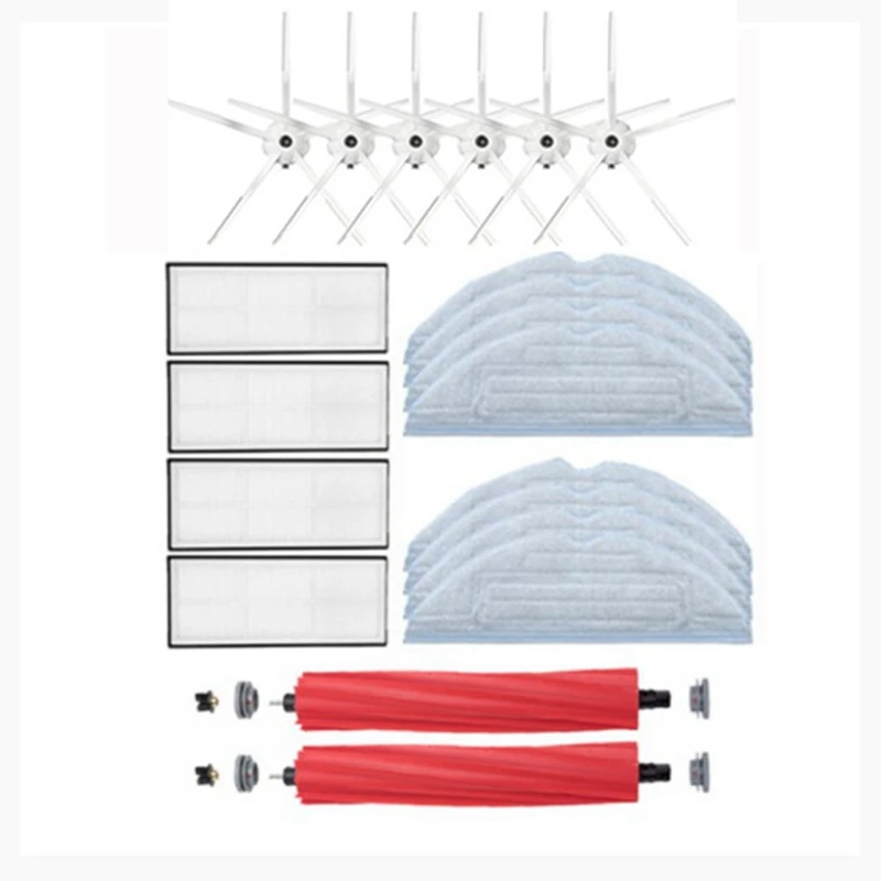 

Швабры для пылесоса Xiaomi Roborock S7 T7S T7plus, основная и боковая щетки, сменные детали для фильтра НЕРА