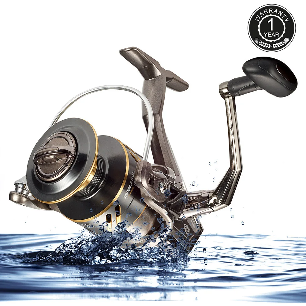 

9+1BB Fishing Spinning Reel Saltwater Stainless Steel Freshwater Ultralight Braid Aluminum Spool 5000 5.1:1 Smooth Bass 5000