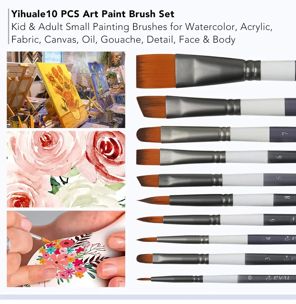 Multifunctional Paint Brushes Set, Nylon Cabelo, Desenho