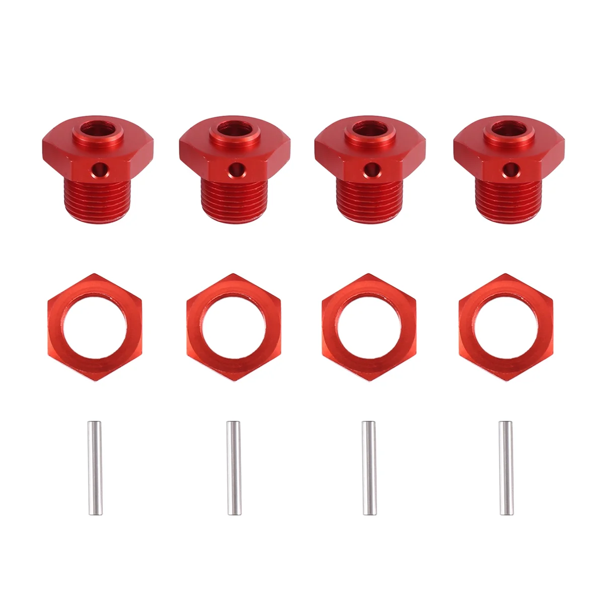 

Metal 17mm Wheel Hex Hub Adapter with Nut for Arrma 1/7 Infraction Limitless Felony 1/8 Typhon RC Car Parts,Red