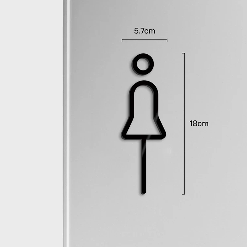2Pcs Acrylic Toilet Gender Signs Adhesive 3D Men Women Sign Restaurant Office Hotel Bathroom Washroom Identification Signage