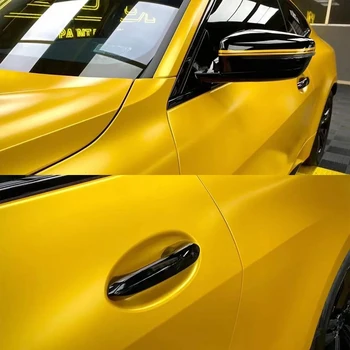 Pellicola vinilica per auto PET opaca metallizzata gialla involucro in vinile modifica automatica pellicola autoadesiva per carrozzeria auto decorazione accessori adesivi