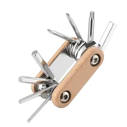 Compact 8-in-1 Portable Folding Bike Repair Multitool Kit (Chrome plating)