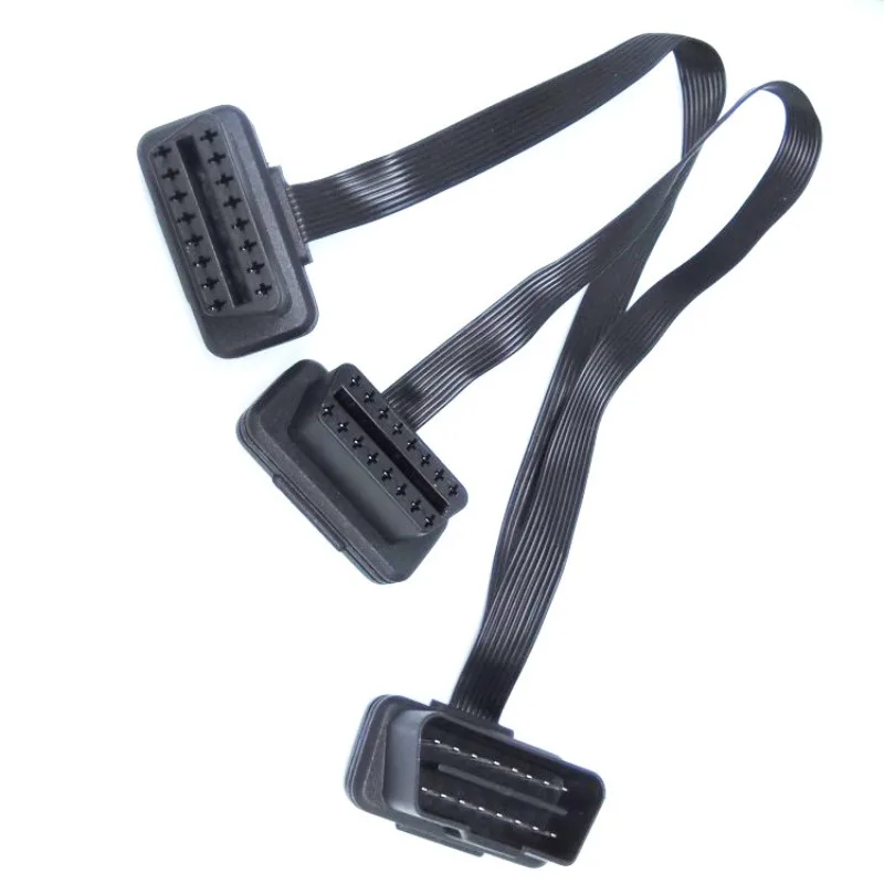 

OBD2 male to female elbow one drag two noodle line OBD extension line flat wire one split two extension line