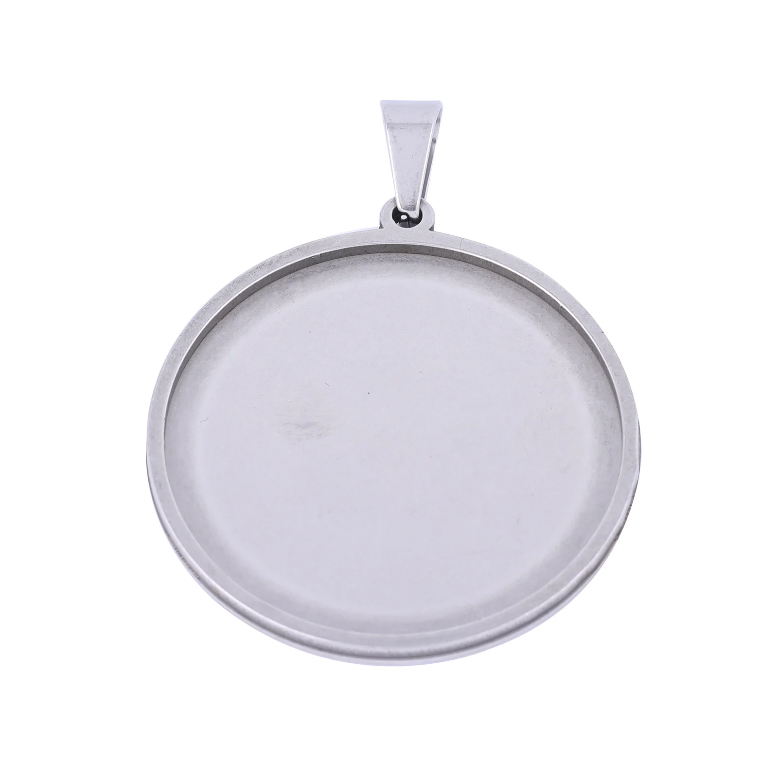 

onwear 5pcs/lot stainless steel 25mm 30mm 35mm cabochon base setting round blank bezel pendant trays for jewelry necklace making