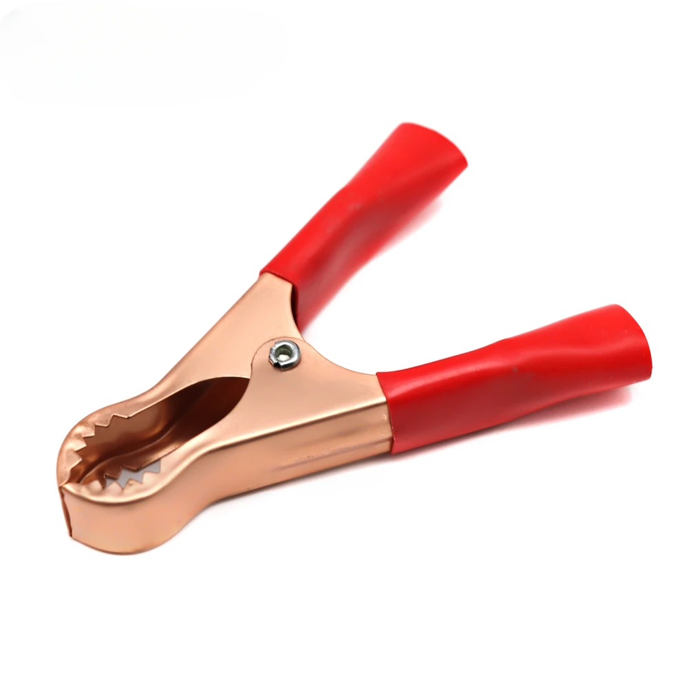 2Pcs 50A Red + Black 80mm Crocodile Car Caravan Van Battery Test Lead Clips Alligator Clips Connector Plug Power