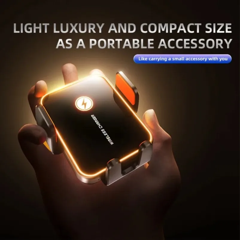 15W Wireless Fast Charger Phone Holder Stand For iPhone Samsung