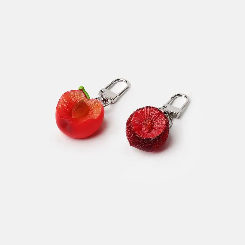 Niedlicher Frucht-Taschenanhänger, süßer Schlüsselanhänger, realistischer Frucht-Schlüsselanhänger, süßer halber Frucht-Schlüsselanhänger für Gepäck, Geschenk für Teenager