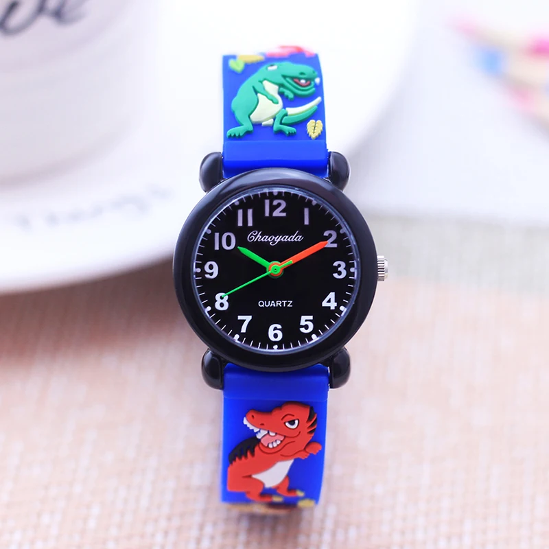 Fashion New Cool Cartoon Dinosaur Digital Quartz Watches For Children Boys Girls Little Baby Students Learn Time Cute Waterproof 3
