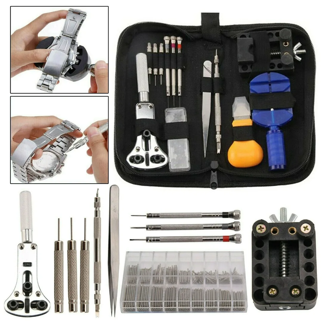 30Pcs KIT RIPARAZIONE OROLOGI OROLOGIO lo smontaggio Tool Set di strumenti di riparazione a casa in acciaio inox 