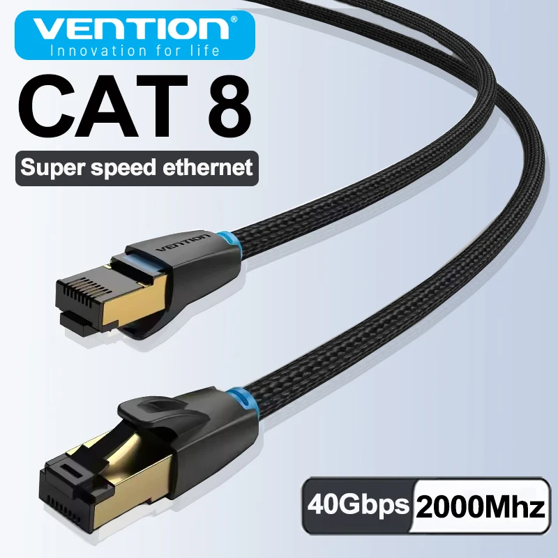 Ethernet Cable Cat 8 Vention Networking Cotton Wire RJ45 for Laptop Router 2000MHz 40Gbps ethernet cable