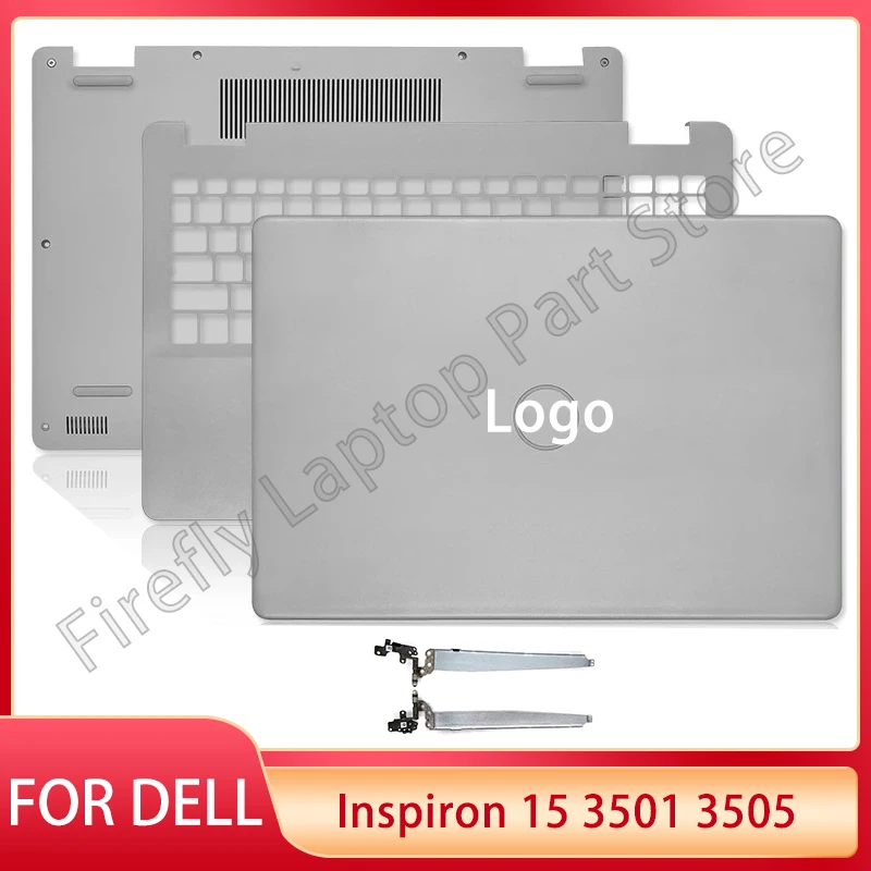 Cover Posteriore LCD + Cerniere Per Dell Inspiron 3501 3505 - Nuovo Ricambio Argento
