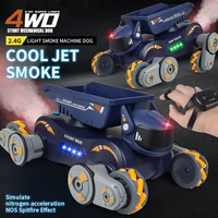 Rc Smart Robot Dog Remote Control Car Stunt Robo Dual Control Gesture Robotics Music Light Spray Electronic Pet Toy for Kids Boy 2