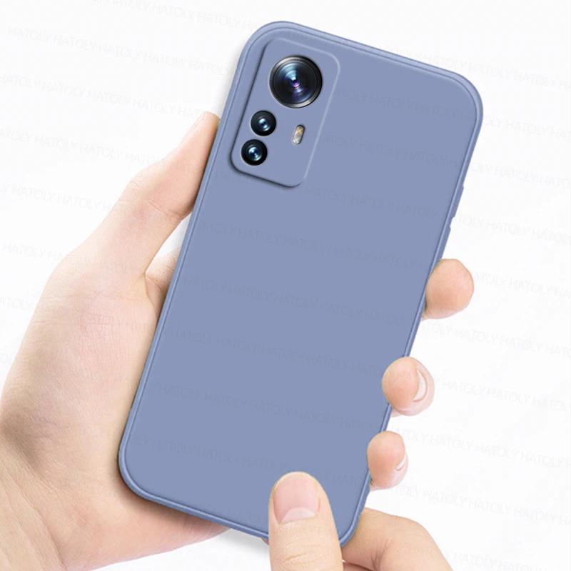 Coque arrière antichoc en Silicone liquide pour Xiaomi, compatible modèles 12 Lite, 5G, 12X, 12 Lite, 12S Pro, Ultra _voghion.com