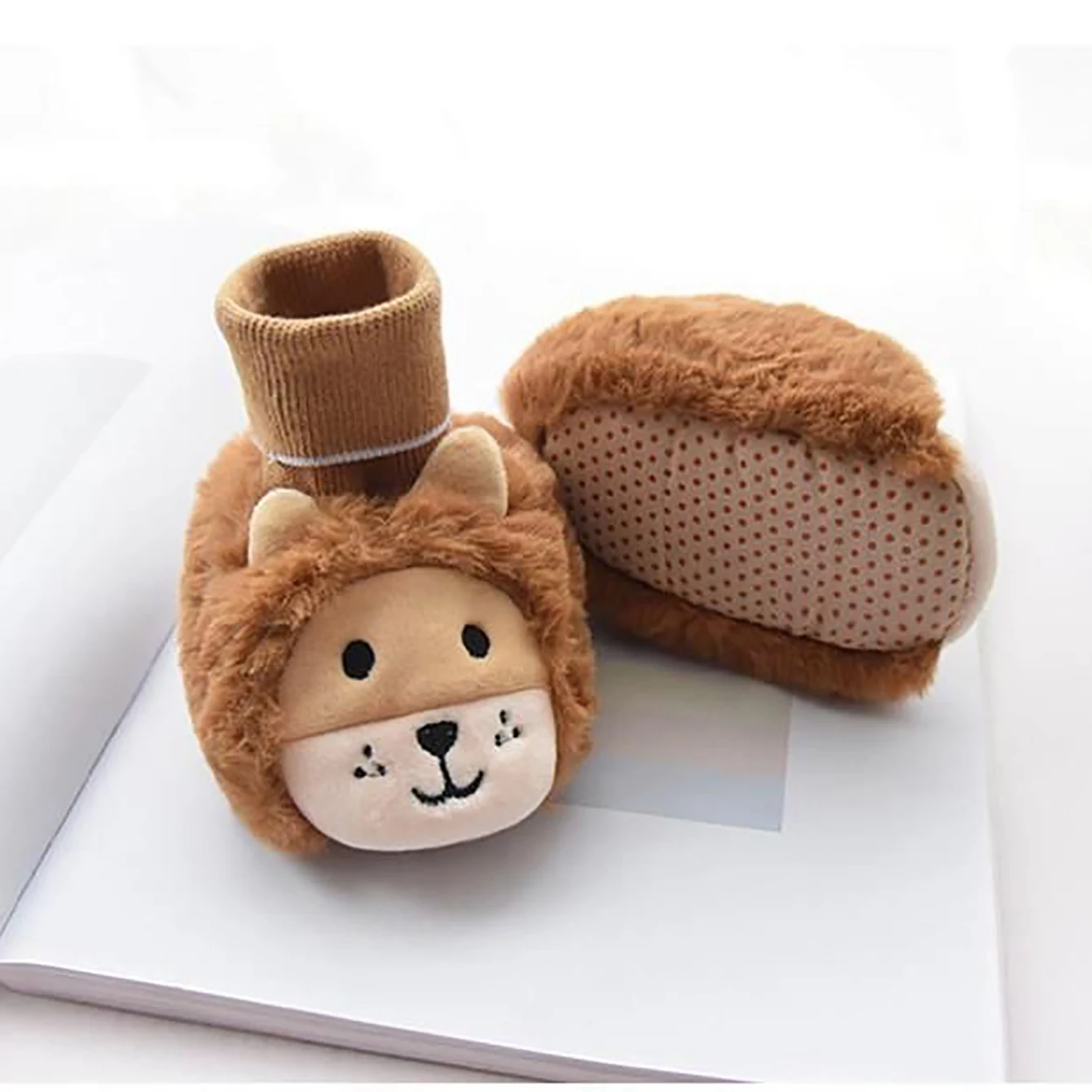 2024 New Winter Cute 3D Cartoon Animals Baby Shoes, Newborn Warm Fluffy Infant Socks Shoes Non-Skid Indoor Slippers 3