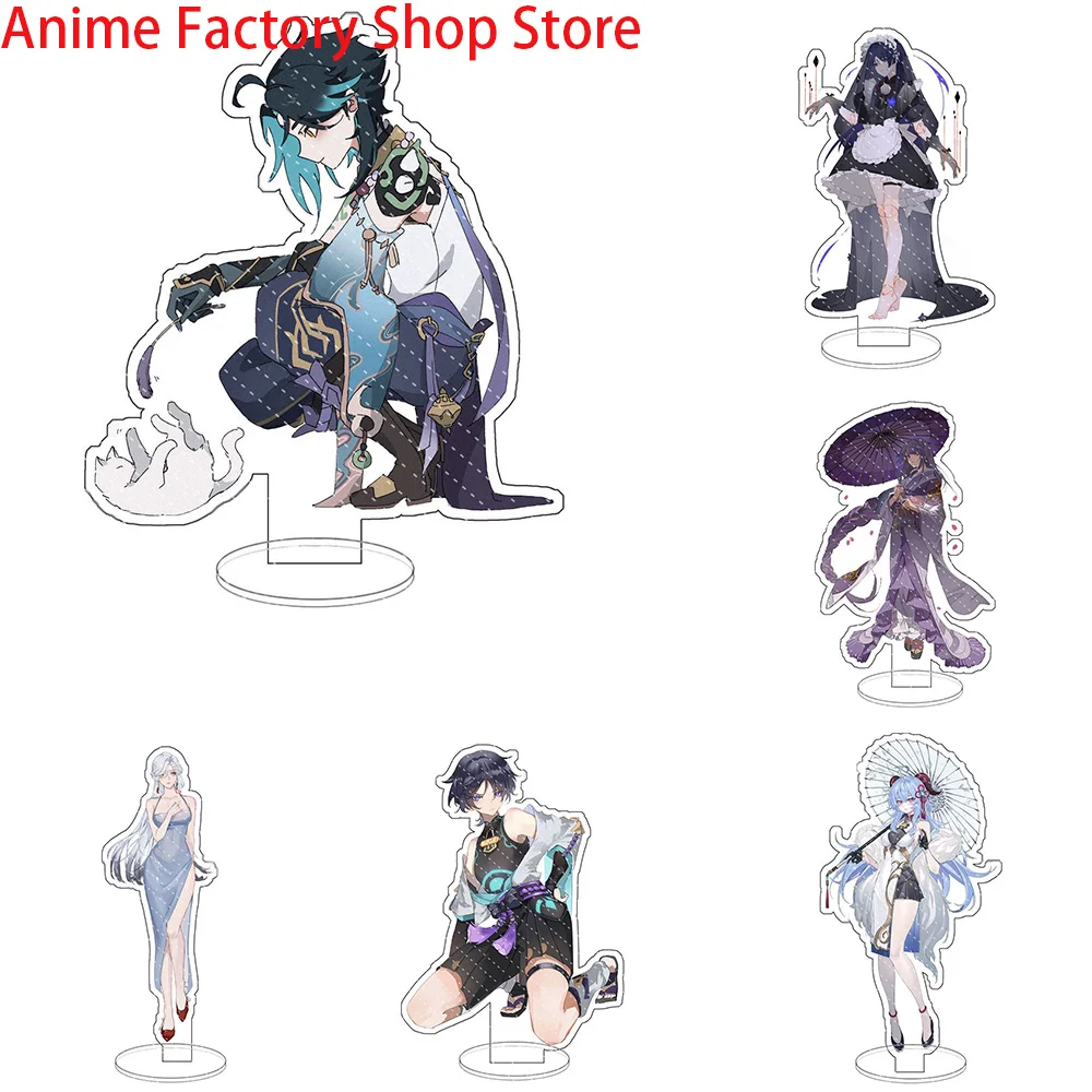 Anime Genshin Impact Figure Kaedehara Kazuha Kamisato Ayaka Xiao Hutao Supporto Acrilico Modello Piatto Desk Decor Fan Cosplay Regali