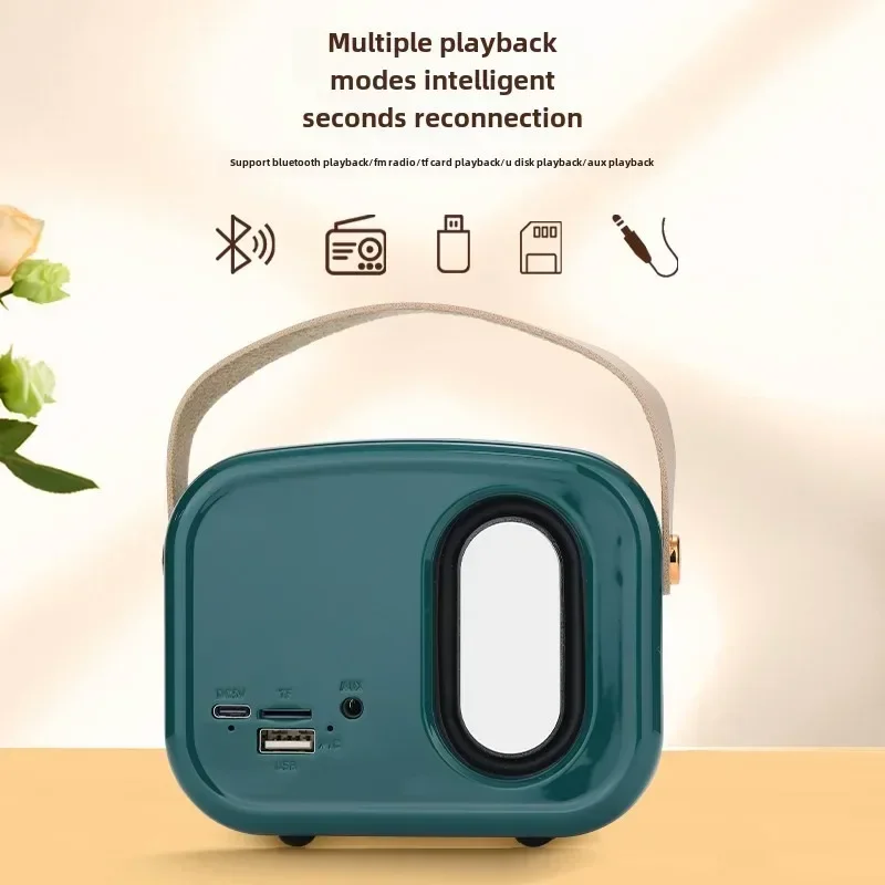 New Bluetooth Speaker Retro Mini Portable Stereo Plug-in Radio Wireless Intelligent