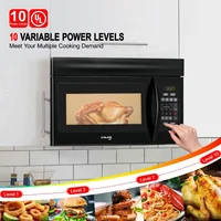 1.6 Cu. Ft. 30 Inch OTR1603B Over-the-Range Microwave Oven, Over The Stove Microwave Oven, 1000 Watts, 300 CFM in Black, 2
