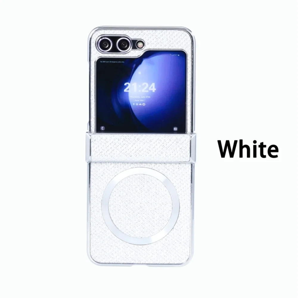 Luxury Glitter Magnetic Case with Wireless Charging Hinge Protection