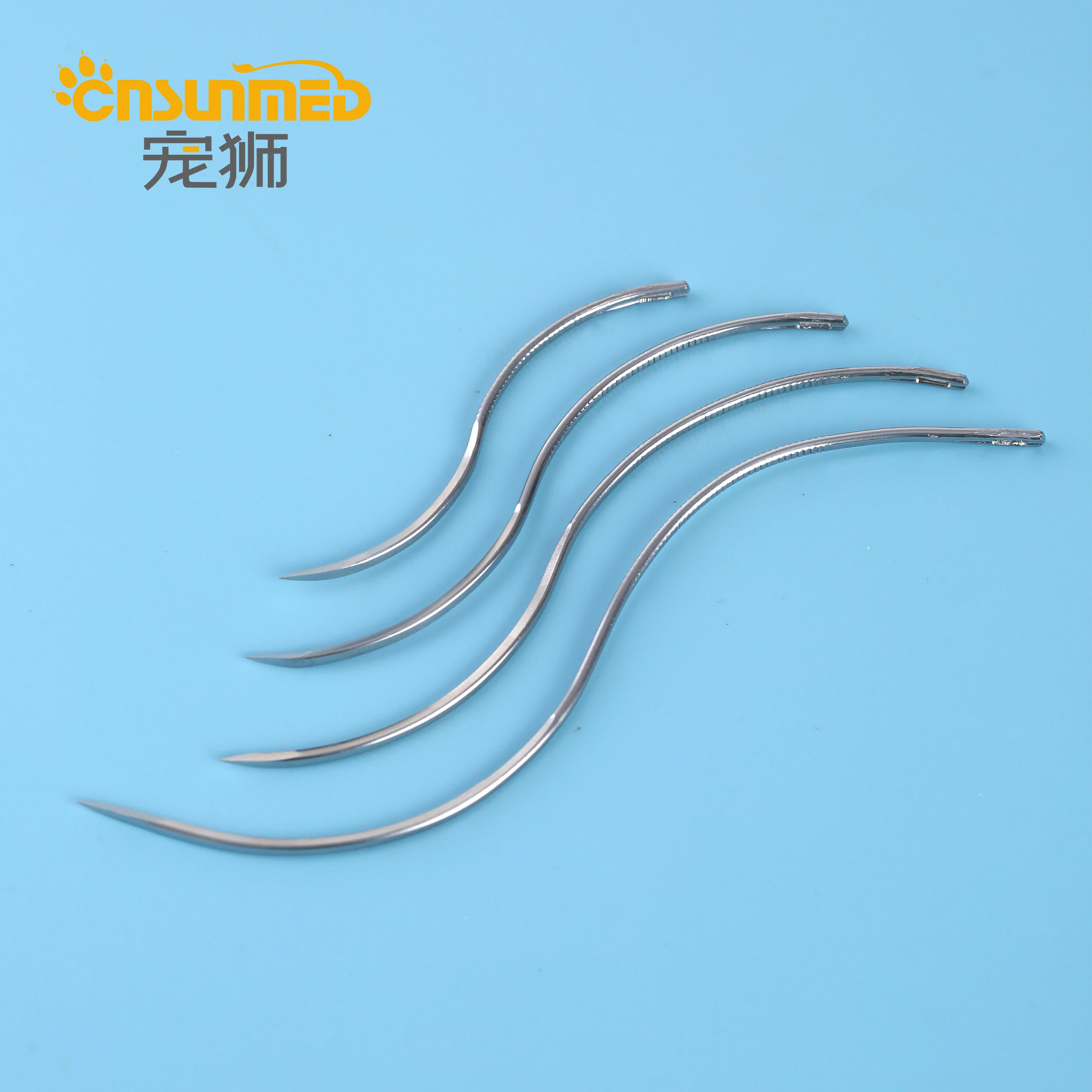 Post Mortem Suture Needles Double Curved Cutting Edge Extra Heavy Duty Stainless Steel S Shaped Needle 7cm 9.5cm 11cm 14cm