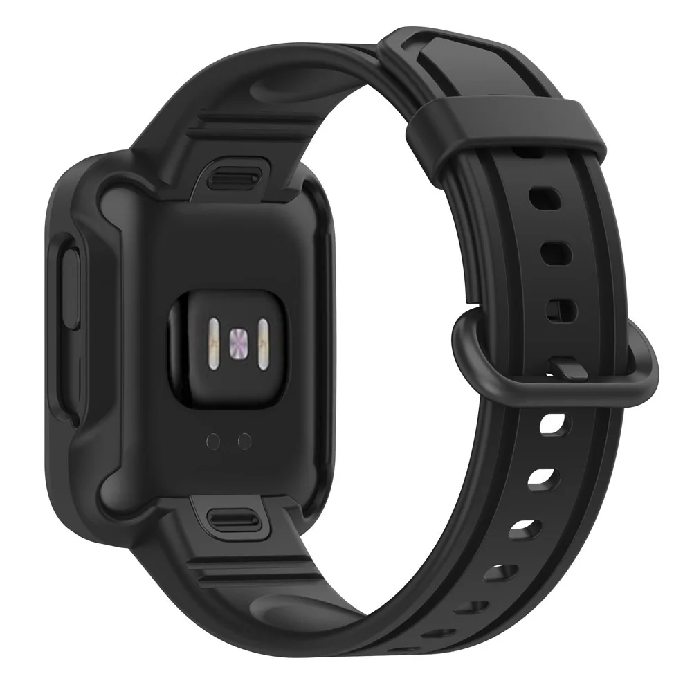 Silicone Watchband Strap with Protective Case Cover