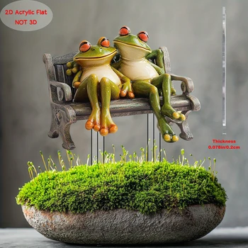 Frog Couple Garden Stake – 2D Acrylic Garden Ornament 1