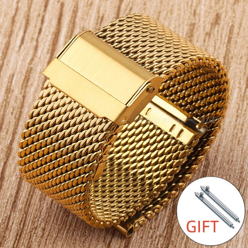 Sleek Milanese Mesh Stainless Steel Quick Release Watch Strap - 1.0mm Width, Multiple Sizes Available