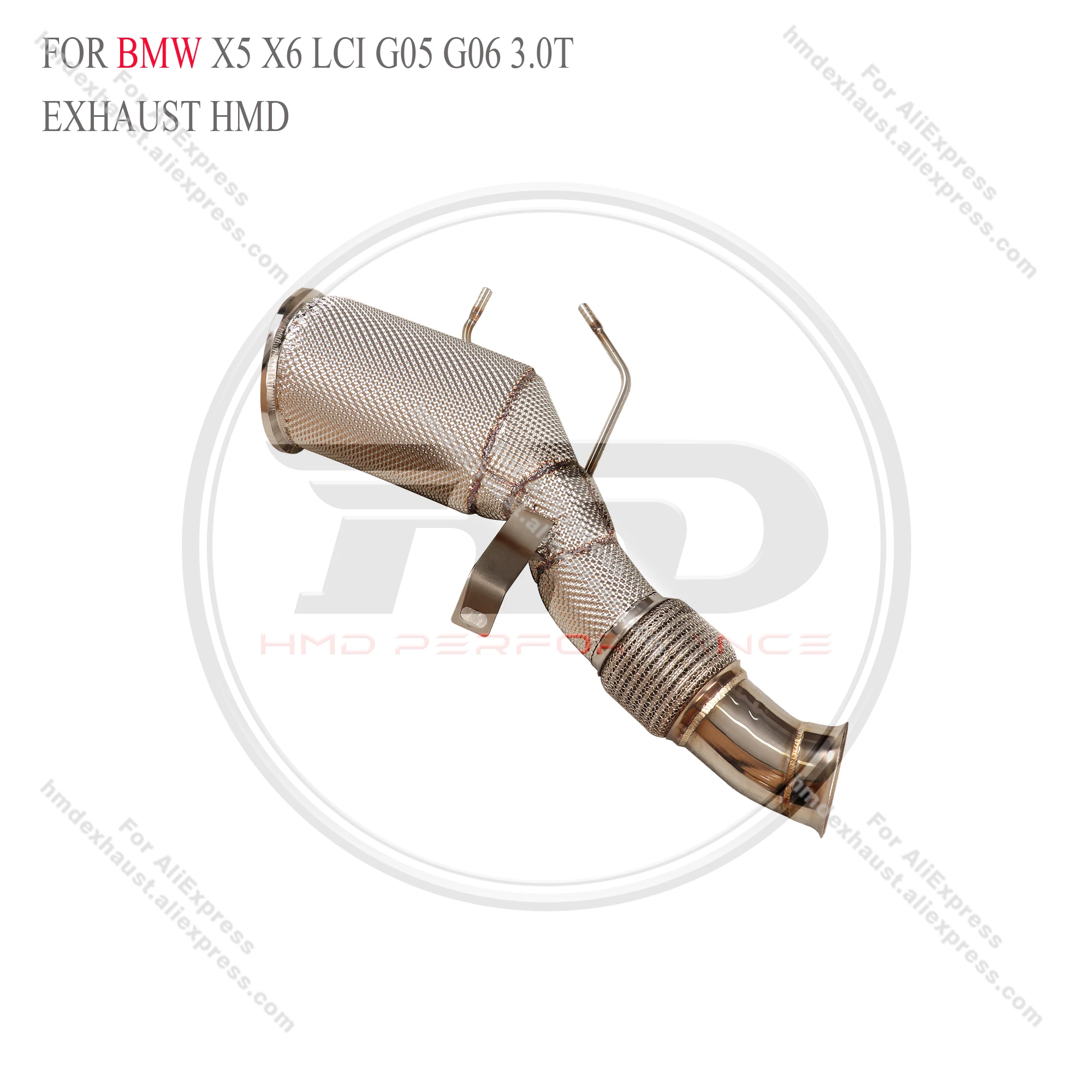 스테인리스 스틸 성능 헤더 촉매, OPF 자동차 액세서리, X5 X6 LCI G05 G06 3.0T 배기 시스템용 HMD 다운파이프