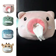 

Plush Animal Cute Napkin Holder Car Tissue Box Car Shape Portable Paper Bag Box Napkin Holder