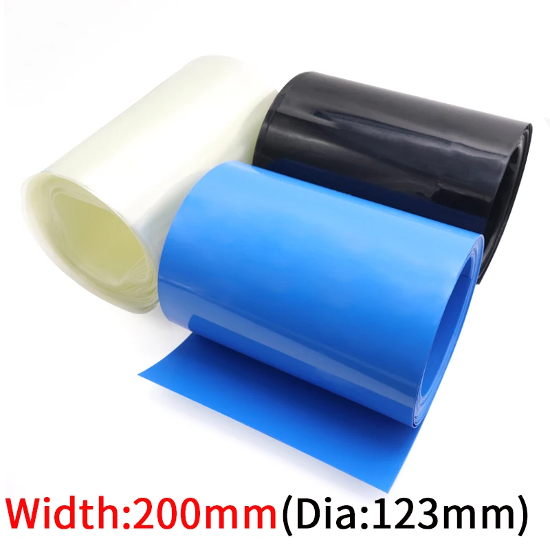 

Dia 127mm PVC Heat Shrink Tube Width 200mm Lithium Battery Insulated Film Wrap Protection Case Pack Wire Cable Sleeve