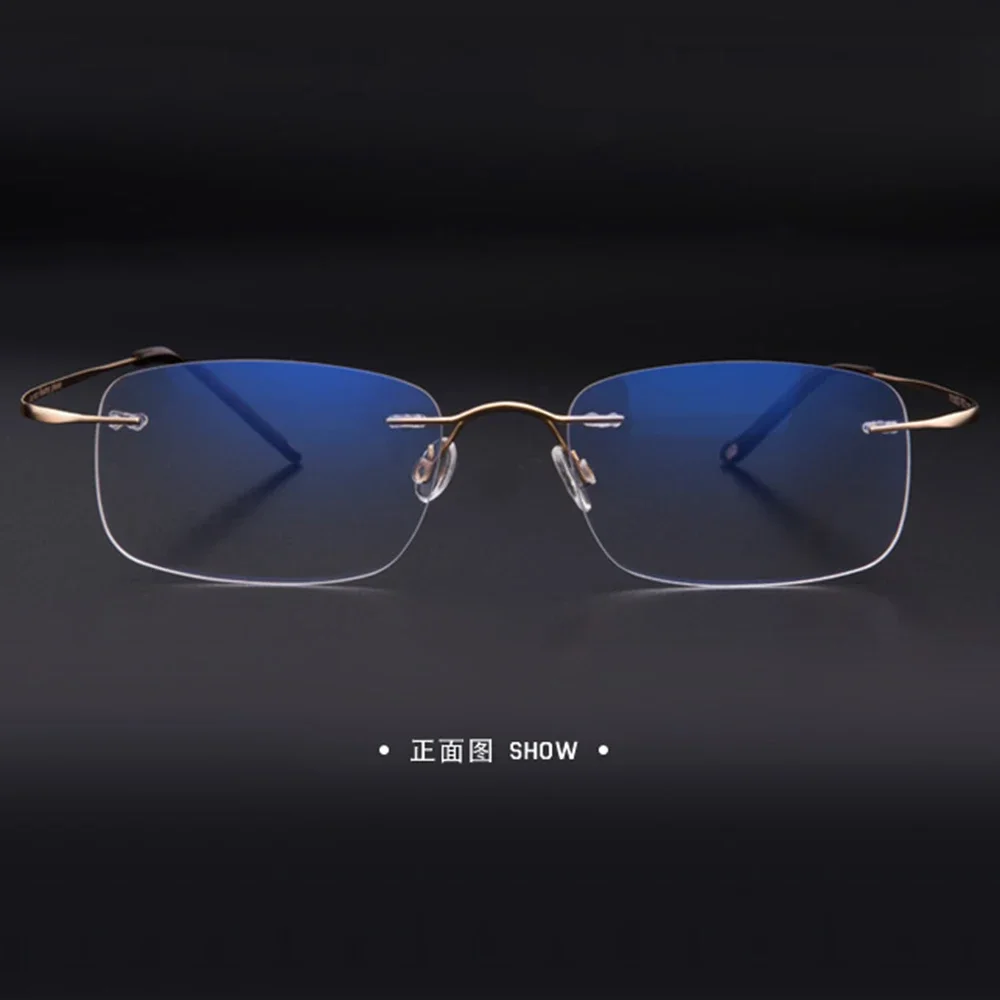 NOMANOV =  Titanium Alloy Rimless Progressive Multifocal Reading Glasses See Near And Far ADD +75 100 150 175 200 To 400 2