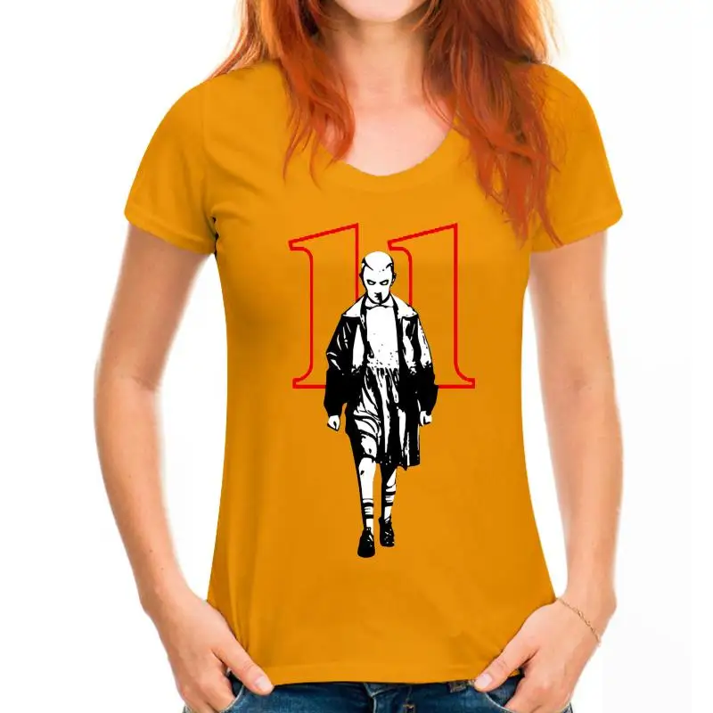 thumbnail image 1 of Stranger Style Pop Culture Things Eleven Cosplay White T-Shirt Size M-3XL, 1 of 5
