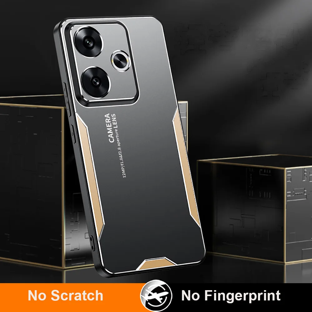 Sleek Aluminum Alloy Shockproof Matte Phone Case with Soft Bumper