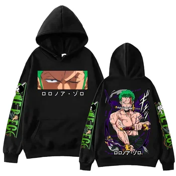 2025 Anime Zoro Felpa con cappuccio Harajuku Felpe con cappuccio Hip Hop Felpe da uomo Tasca con cappuccio Abbigliamento streetwear Pullover Top Felpa regalo 1