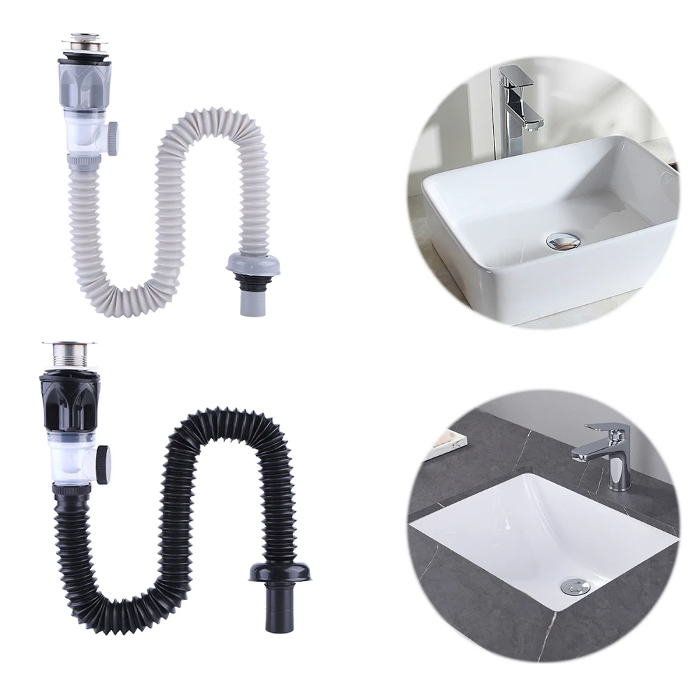 Retractable Deodorant Sewer Drainage Water Hose Wash Basin Drainer Horizontal Drainage Pipe Bathroom Kitchen Accessories