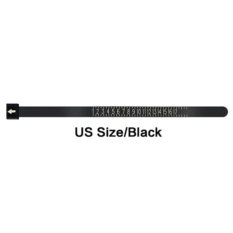 Adjustable Wedding Ring Sizer & Finger Gauge Tool in White/Black
