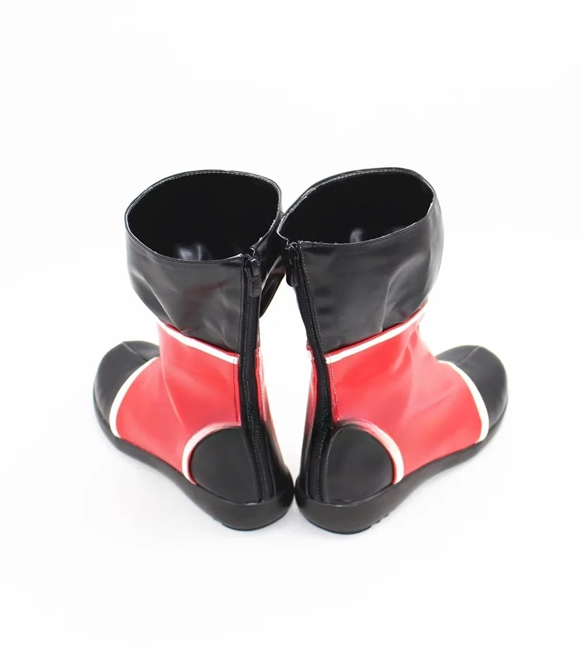 King of Fighters Mai Shiranui Red Black Faux Leather Boots Cosplay