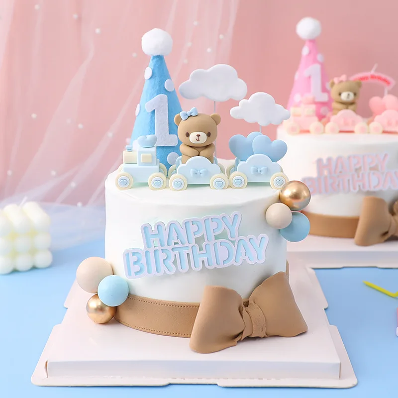 Set da 16 pezzi Topper per Torta Palline Orsetto per Bambini