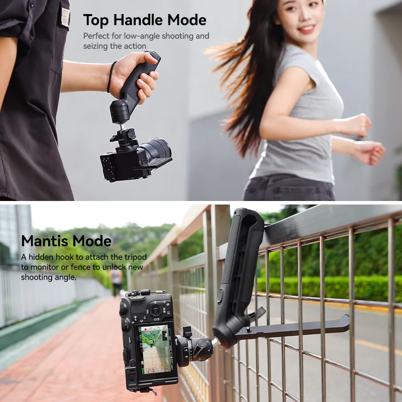 Ulanzi VlogPod TT38 Tripod with Quick Release Plate DSLR Camera Handle Desk Tripod for Livestreaming Following Shot Selfie Vlog