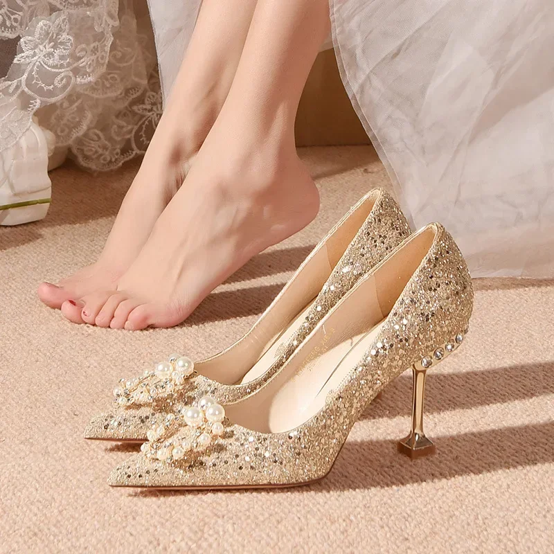 Europese nieuwe stijl Stiletto hielen Sexy unieke vrouwen hoog Schoenen in de hak pompen Bride schoenen - China Hoge hielen en Stiletto hielen prijs