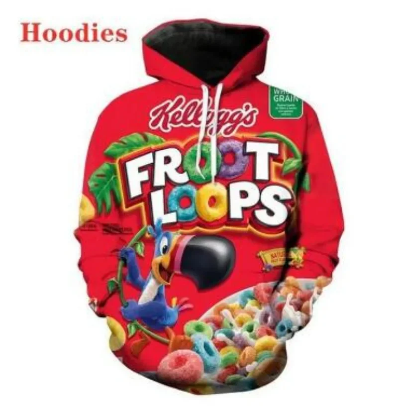 New Men/Womens Froot Loops Funny 3D Print Fashion Tracksuits Crewneck hoodie Joggers Pants + Hoodies TZ08 3