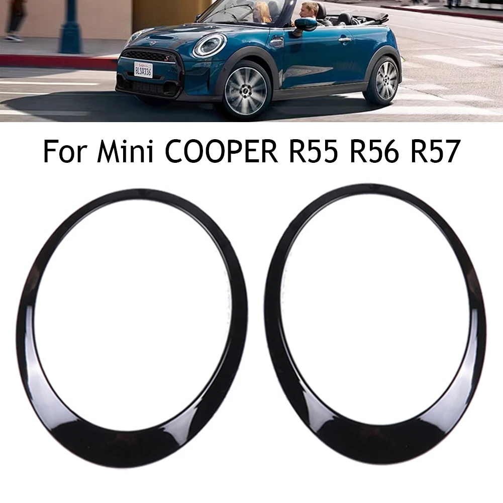 

2 шт., рама для автомобильных фар MINI Cooper S R56 R57 R55 Clubman 2007-2015 51137149905 51137149906 глянцевый черный/Серебряный