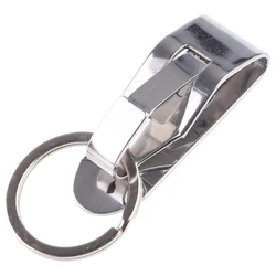 Dual Ring Secure Belt Clip Key Holder with Metal Hook Keychain (A single ring)