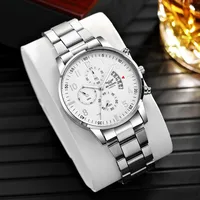 Men’s Luxury Watch Fashion Business Calendar Men’s Steel Belt Watch Men’s Christmas Valentine’s Day Gift